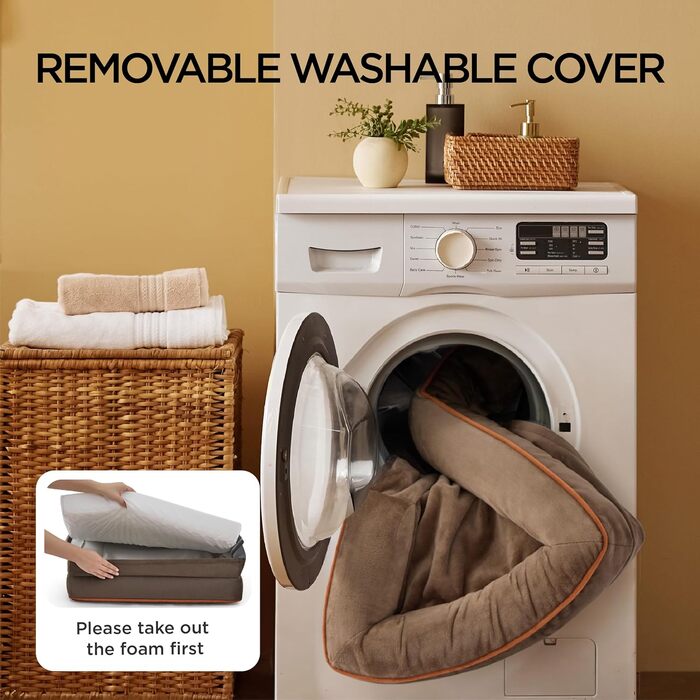 Ортопедичне ліжко для собак BEDSURE - 106x80 см. М'яке ліжко-софа для великих собак з ефектом пам'яті, антиковзаюче, миється