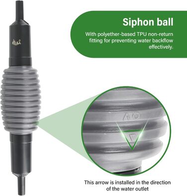 Сифон для акваріума AQQA: очищувач ґрунту, 3-в-1, до 60 см