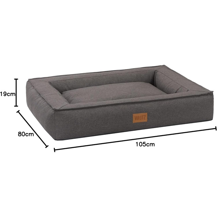 Крісло-ліжко для собак BOXBED від MSS e.K. з знімним велюровим покриттям та м'якою оббивкою. Легко миється, розмір 105 x 80 x 19 см. Підходить для цуценят та собак великих порід. Колір: коричневий.