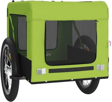 Причіп для велосипеда, переноска для собак, зелений 63x123x66 см