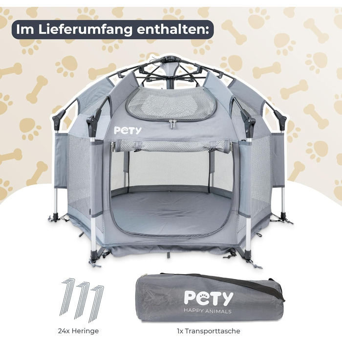 Клітка-переноска для собак Pety - 100x60 см, антрацит. Переноска для собак, вольєр для кемпінгу, вольєр для дому та відпочинку