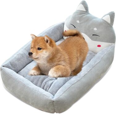 Крісло-лежанка для собак та котів PETCUTE - м'яке, тепле, миється, сірий колір, розмір S (50 см)