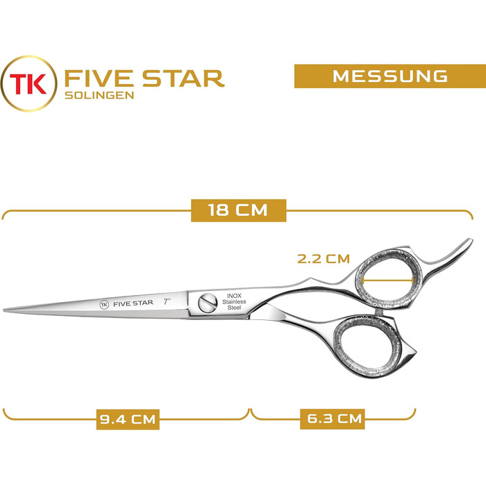 Професійні ножиці для волосся Sigma Professionelle Razor Edge 7' - для фрізурів, стрижок та бороди (нержавіюча сталь)