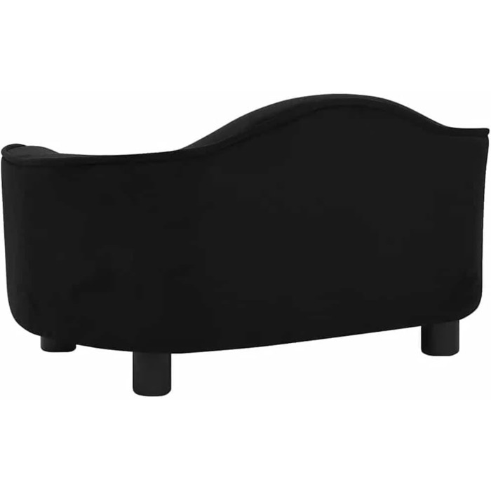 Софа для собак та котів, чорна, 67x47x36 см, плюшева, від vidaXL