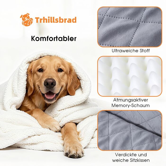 Автокрісло для собак середніх порід до 22,7 кг: безпечне, зручне, з кріпленням та антиковзким покриттям (70x60x45CM, 80x50x23CM)