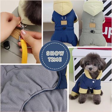 Флісова куртка для собак Ranphy з капюшоном, для маленьких собак, цуценят, з кільцем D, регульованим шнурком, утеплена, тепла, на осінь/зиму, для Чихуахуа, Йоркширського тер'єра, кота, сіра, L