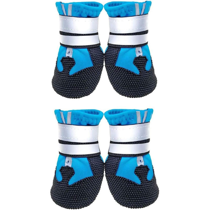 Водонепроникні чоботи для собак, 4 шт. - захист лап для малих, середніх та великих собак, блакитні та чорні
