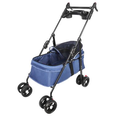 Складаний візок для тварин, 4 колеса, для собак/котів, цуценят, 50 x 70 x 95 см (блакитний)