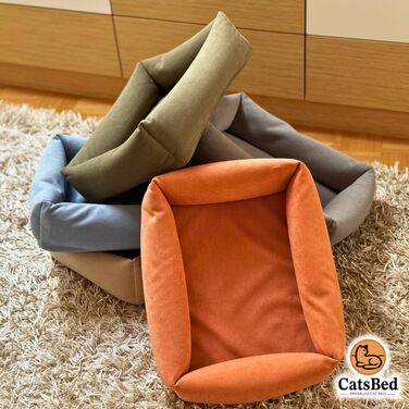 Преміум ліжко для котів - Комфорт та стиль з Magic Velvet, тканина: сертифікована Ökotex 100, стійка до подряпин та легко чиститься (Бежевий)