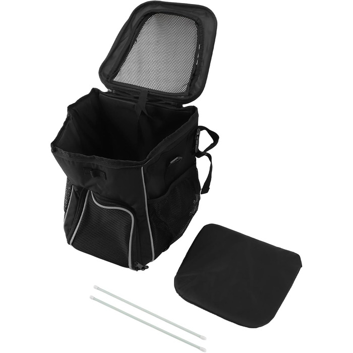 Рюкзак-переноска для собак, велосипедний, чорний: водонепроникний, дихаючий, знімний