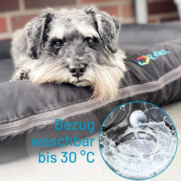 Ортопедична подушка для собак Luna S: 70x55 см, бежева. Зносостійка, для маленьких собак, для саду та дому. Можна прати при 60°C, з віскоеластомерної піни.