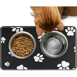 Килимок для годування собак та котів QWORK® 30x50 см, водопоглинаючий, сірий