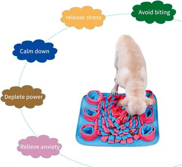 Килимок для собак Snuffle Matte, 42x42 см, рожевий. Тренування нюху, миття, складання. Безпечний, для ігор та годування