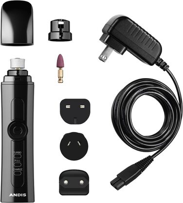 Професійний точило для кігтів тварин Andis Professional 2-Gang з кабелем/акумулятором, чорний, 66835