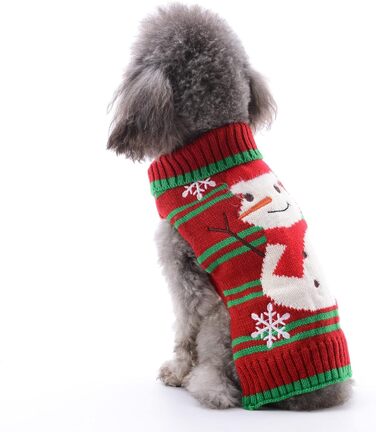 Пуловер для собак з бавовни, костюм для святкування Різдва, теплий зимовий пуловер, костюм для домашнього улюбленця, модна модель, подарунок (XXL, сніговик)