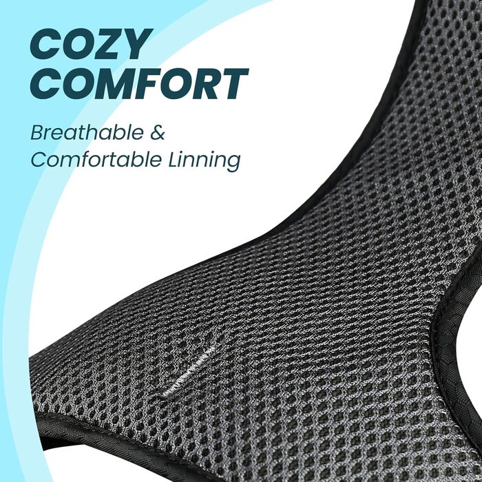 Шлейка для собак VIVAGLORY Easewalk, анти-тягнуча, для дресирування та прогулянок, з ручкою, надійна, запобігає вислизанням, для цуценят та собак, S (Блакитний, обхват грудної клітки 36-61 см)