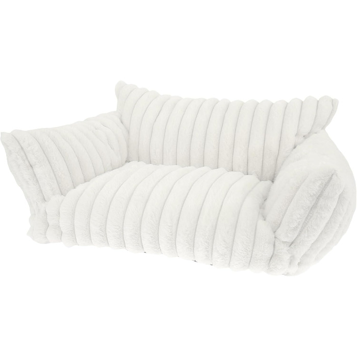 М'яке ліжко для котів та собак: зручне диван-лежанка з фетру, неслизьке дно, легко миється (білий)