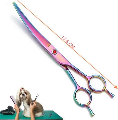 Професійний набір ножиць для собак 7.0 дюймів: набір ножиць для грумінгу, вирівнювальна ножиця, ножиці для грумінгу домашніх тварин, ножиці для стрижки собак з нержавіючої сталі 440C