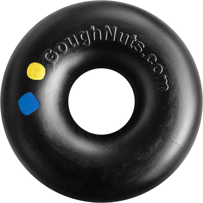 Goughnuts надміцна іграшка-кільце для собак, каучук, для великих порід 27-55 кг, чорна, 15 см – практично не знищувана іграшка для потужних жуваків