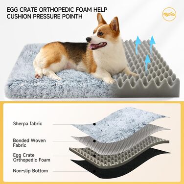 М'яке ортопедичне ліжко для собак DONWEI, 75x50x6 см, сірого кольору, знімний чохол, неслизьке, для клітки