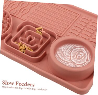 Килимок для собак та котів з присосками, силікон харчового класу, анти-слиз, для повільного годування, нековзний, яскравий, для тварин