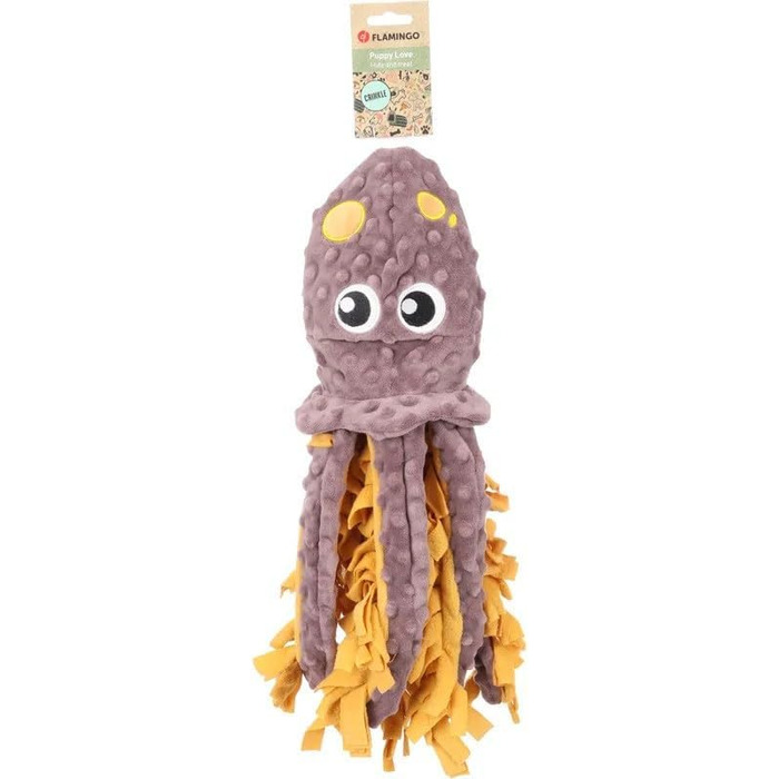 Килимок-іграшка для цуценят Flamingo Morgano Schildkröte: оцвітковий & тауп, 38x39x6,5 см, з антиковзаючою поверхнею, пищалкою та шурхотом. Можна заповнювати ласощами або сухим кормом.