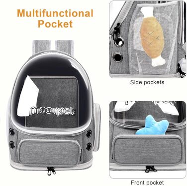 Рюкзак для кота та маленької собаки, дихаючий, великий, прозорий, складаний, для подорожей (до 9 кг)