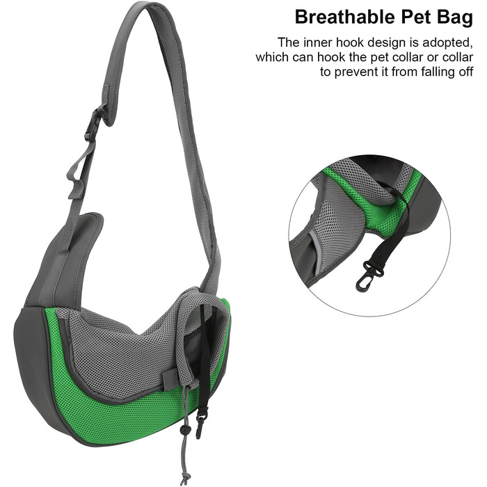 Сумка-переноска для тварин Natudeco, дихаюча сітчаста сумка через плече, сумка для собак, безпечна сумка з регульованим ременем для маленьких тварин, подорожі на відкритому повітрі (L)