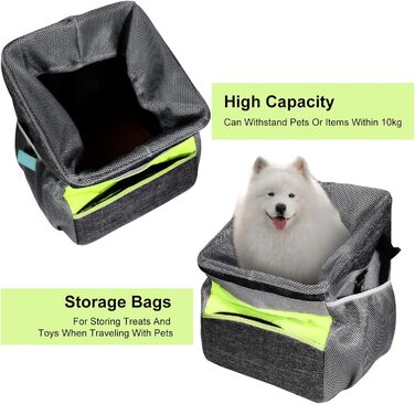 PETCUTE Велосипедна сумка для тварин: кошик для собак і котів, знятна та складна, з ременем безпеки, сірий колір