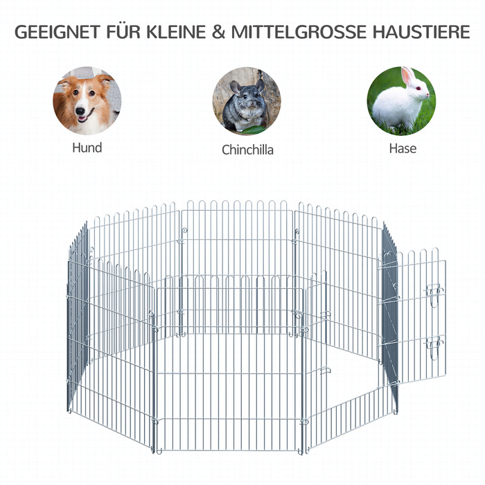 PawHut Відкритий вольєр для цуценят з 8 частин Puppy Run & Playpen, 63x76 см, безпечний і стайня | Аосом