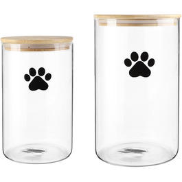 Набір контейнерів для ласощів для собак та котів Geyecete (4L+2L) з дерев'яною кришкою