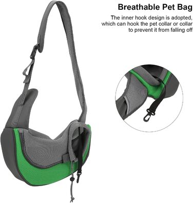 Сумка-переноска для тварин Natudeco, дихаюча сітчаста сумка через плече, сумка для собак, безпечна сумка з регульованим ременем для маленьких тварин, подорожі на відкритому повітрі (L)