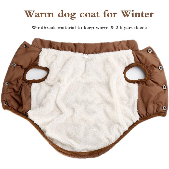 Зимовий теплий одяг для собак Oncpcare: теплий, непромокаючий костюм з флісу для собак, тепла жилетка для собак та котів, підходить для розміру 2XL (обхват грудей 72 см)