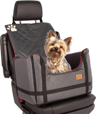 Автомобільний лежак для собак Golden Dog з кріпленням на ремінь безпеки, сірого кольору, 45x35x33 см, водонепроникний, складаний, імітація шкіри