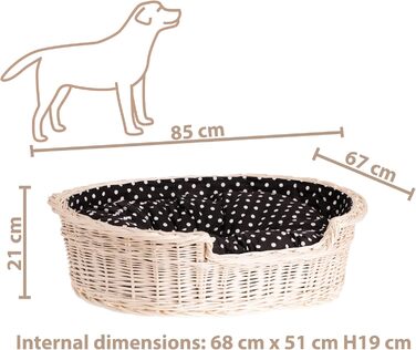 Гніздо для собак з лози e-wicker24 502-60, коричневе, 60x43x19 см (80x60x26 см, бежеве)