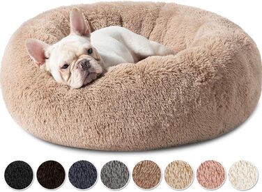 Кругле м'яке ліжко для собак та котів, 120x120x20 см, світло-коричневе
