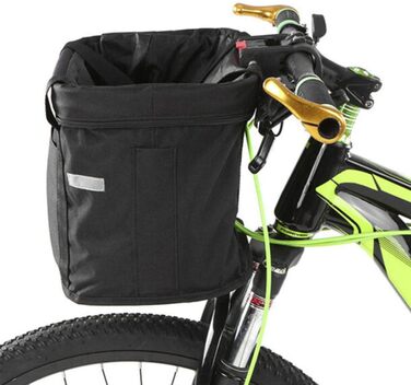Складаний кошик на велосипед, передній, з адаптером для керма та стяжками, знімний кошик-сумка для собак, покупок, подорожей, пікніків, 34 x 24 x 8 см