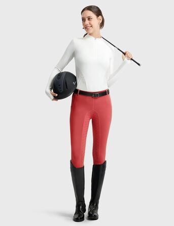 Спортивні штани для їзди верхи FitsT4 Daen з силіконовим покриттям, кишенею для телефону та петлями для ременя (M, Червоний)