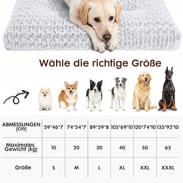 М'яке ортопедичне ліжко для собак Homaxy, великих порід, 120x74x10 см, біле. Зручна, з антиковзним покриттям, легко миється.