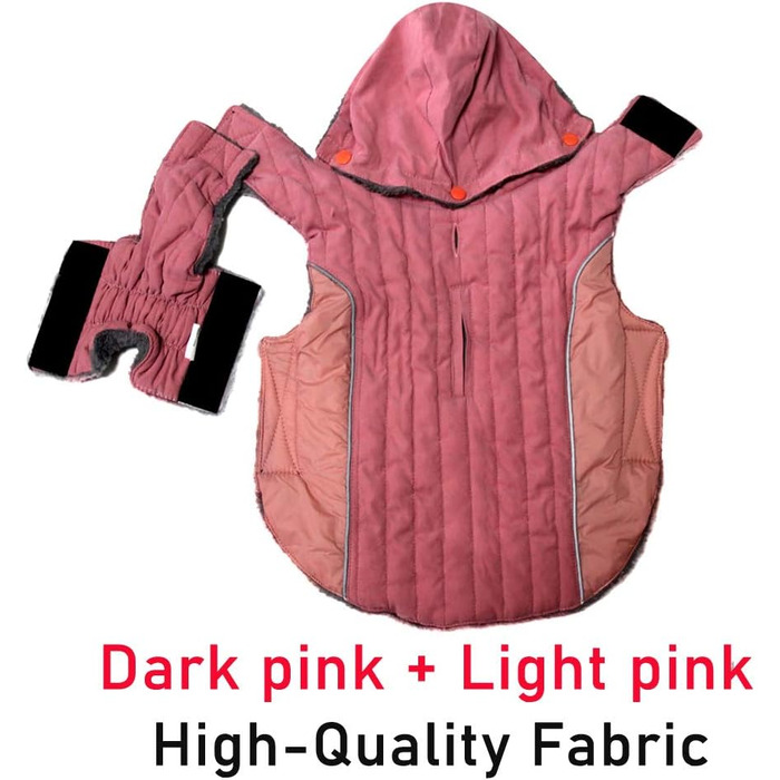 Теплий флісовий худі для собак середнього розміру, рожевий, розмір L (1 шт.)