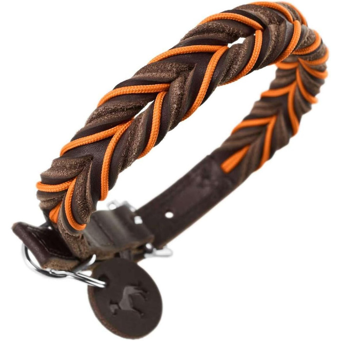 Ошейник HUNTER Solid Education Cord, темно-коричневий/помаранчевий, розмір 55