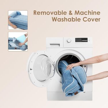 Ортопедичне ліжко для собак великих порід EHEYCIGA, 112x81 см, кошик для собак з Memory Foam, водовідштовхувальне, неслизьке, з високим бортиком, блакитний колір