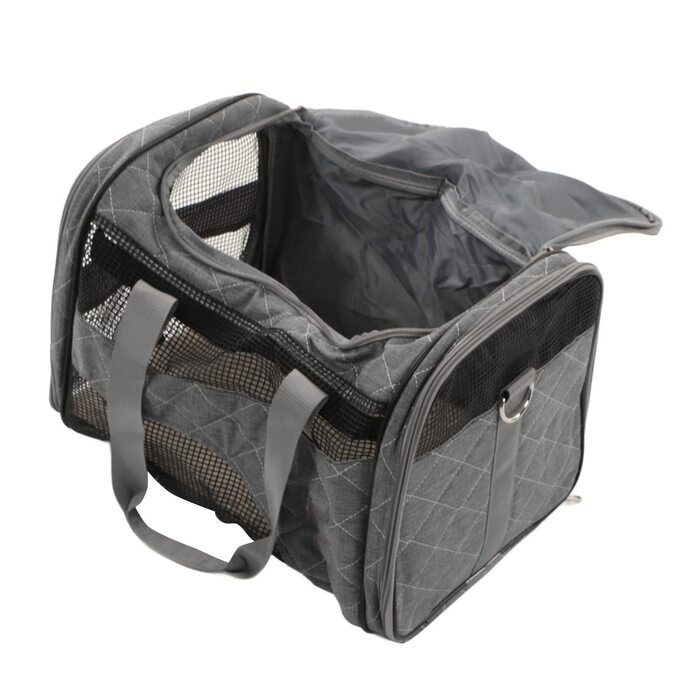Транспортна переноска для тварин: собак, котів, цуценят (складні, дихаючі, сірі)