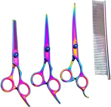 Набір для грумінгу собак, професійний, з нержавіючої сталі, безпечні кругові кінчики, 7-в-1, для собак та котів