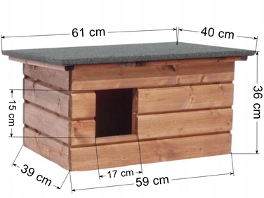 Будка для собак Cisana, дерево, зовнішні розміри: 80 см x 60 см x 68 см