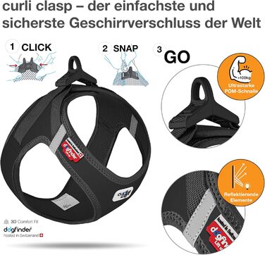 Шлейка-жилетка для собак curli Clasp Softshell чорна XL – м'яка, дихаюча, водовідштовхувальна