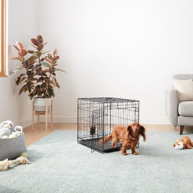 Клітка для собак Amazon Basics складана, металева, чорна, 61 x 46 x 51 см