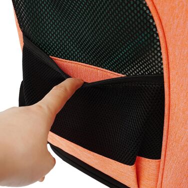 Транспортна переноска для собак та котів з колесами, складана, рюкзак для тварин з телескопічною ручкою, переноска для великих котів та маленьких собак з дихаючою сіткою, рюкзак для домашніх тварин до 9 кг (Помаранчевий)