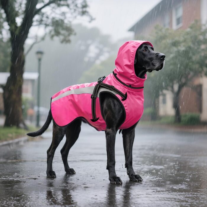 Водонепроникний дощовик для собак Oslueidy: дощовик з капюшоном для малих, середніх та великих собак, цуценят S-XXL (Рожевий, M)