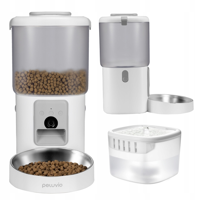 Автоматичний годувальник для тварин 4,5 л + фонтан-поїлка 2,5 л з Wi-Fi Peluvio Feast